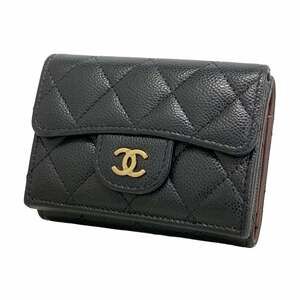 CHANEL Black Caviar Leather Wallet